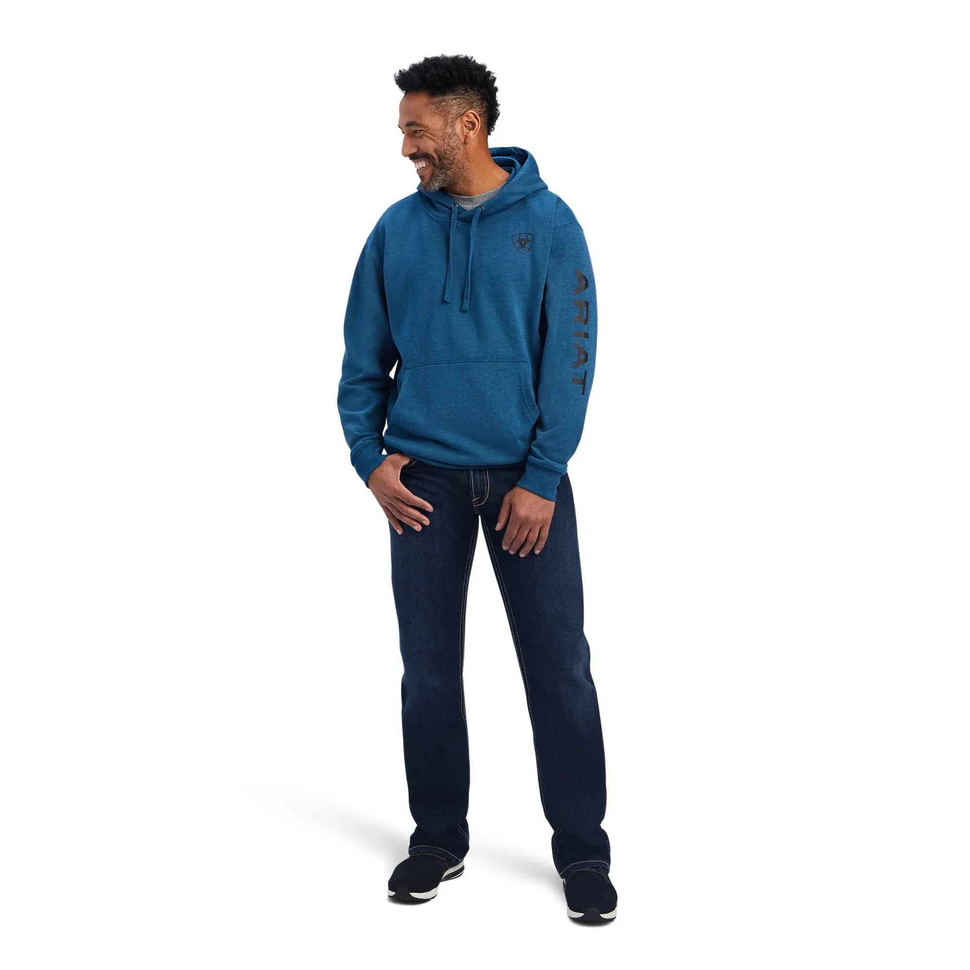 Ariat Mens Logo Hoodie | Poseidon Heather