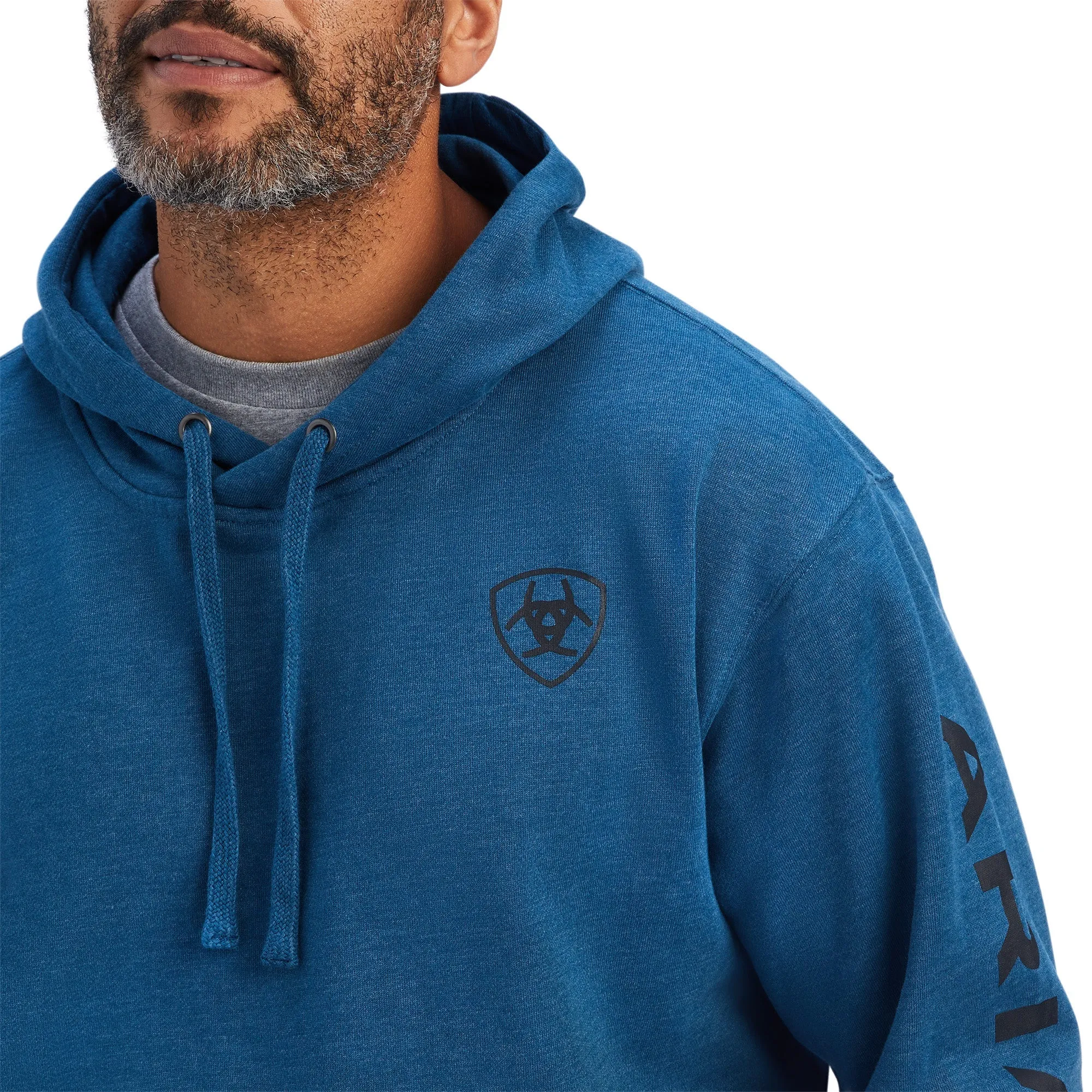 Ariat Mens Logo Hoodie | Poseidon Heather