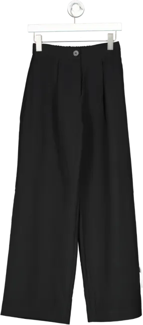 ASOS Black Wide Leg Pleated Trousers UK 8