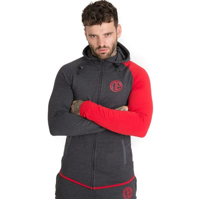 Autumn New Mens Skinny Hoodies Sweatshirts Male Gyms Fitness Bodybuilding Joggers Sportswear Casual Fashion Cotton Zipper Jacket