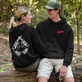 Bonnie And Clyde Back Print Couple Hoodies