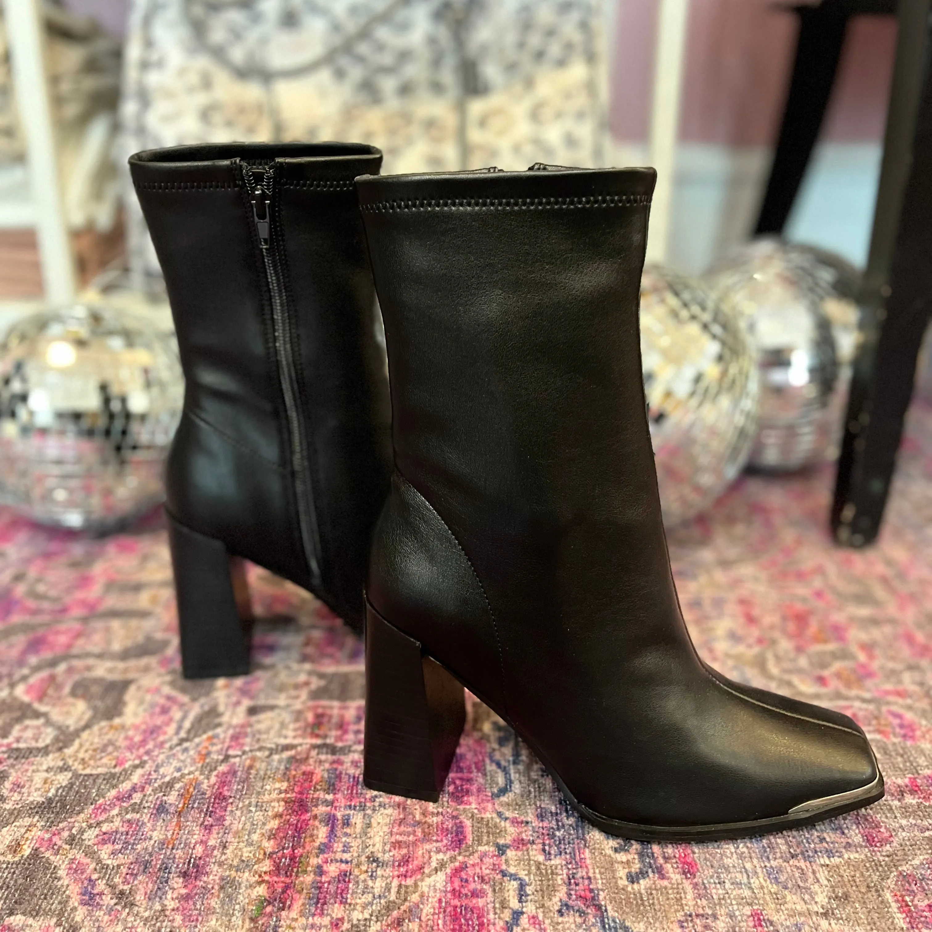 Boulevard Street Mid-Calf Chunky Heel Booties