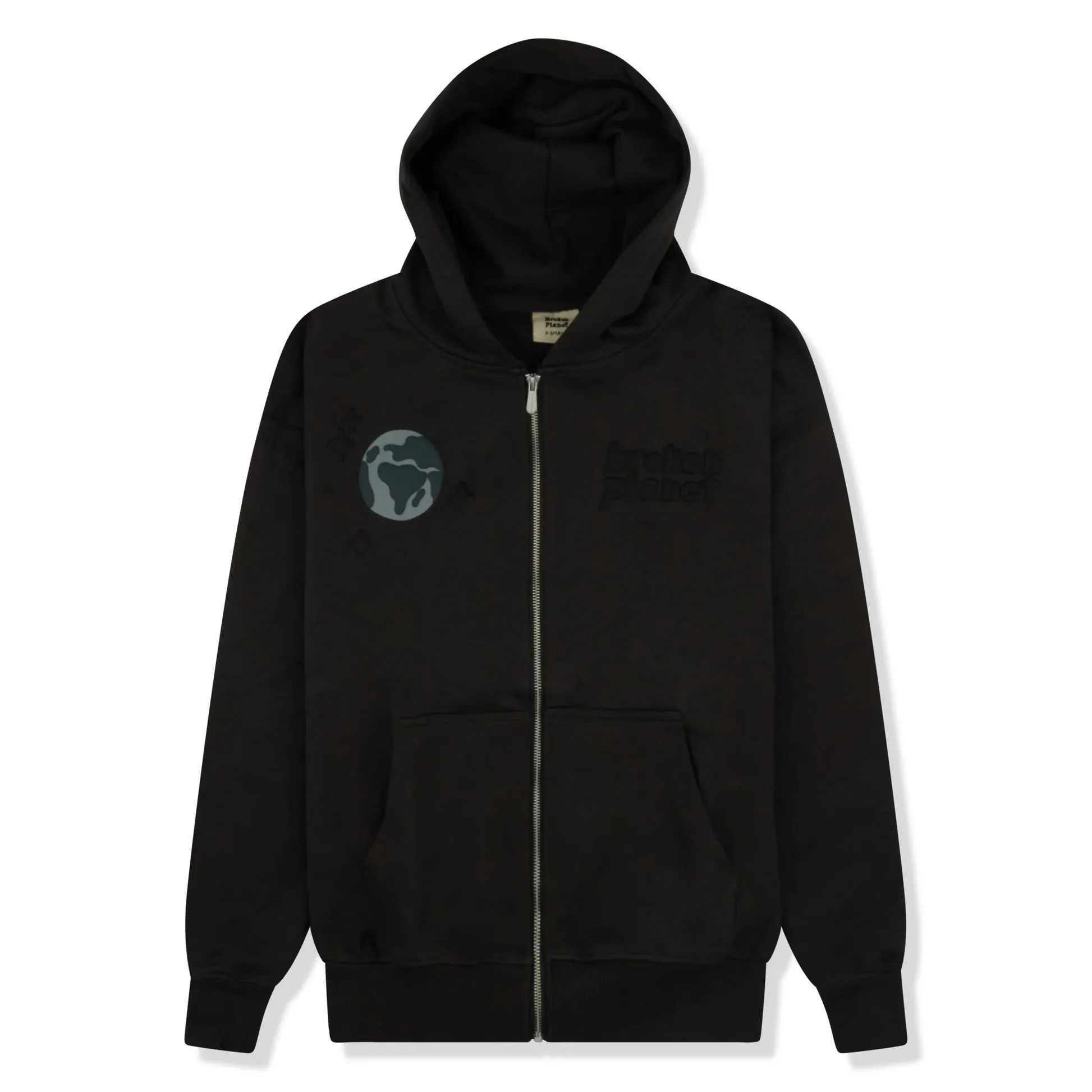 Broken Planet Soot Black Spider Web Zip-Up Hoodie for Ultimate Style and Comfort