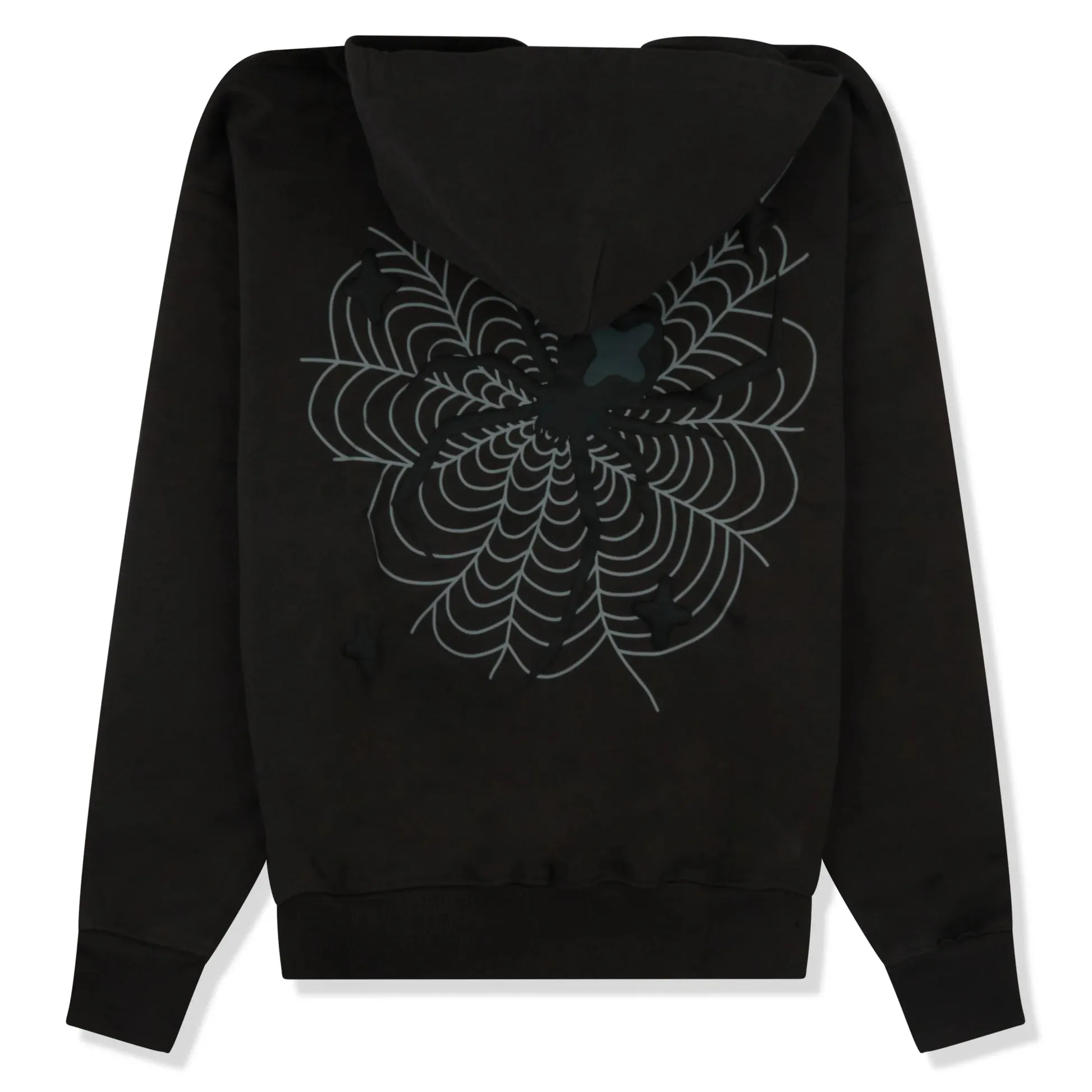 Broken Planet Soot Black Spider Web Zip-Up Hoodie for Ultimate Style and Comfort