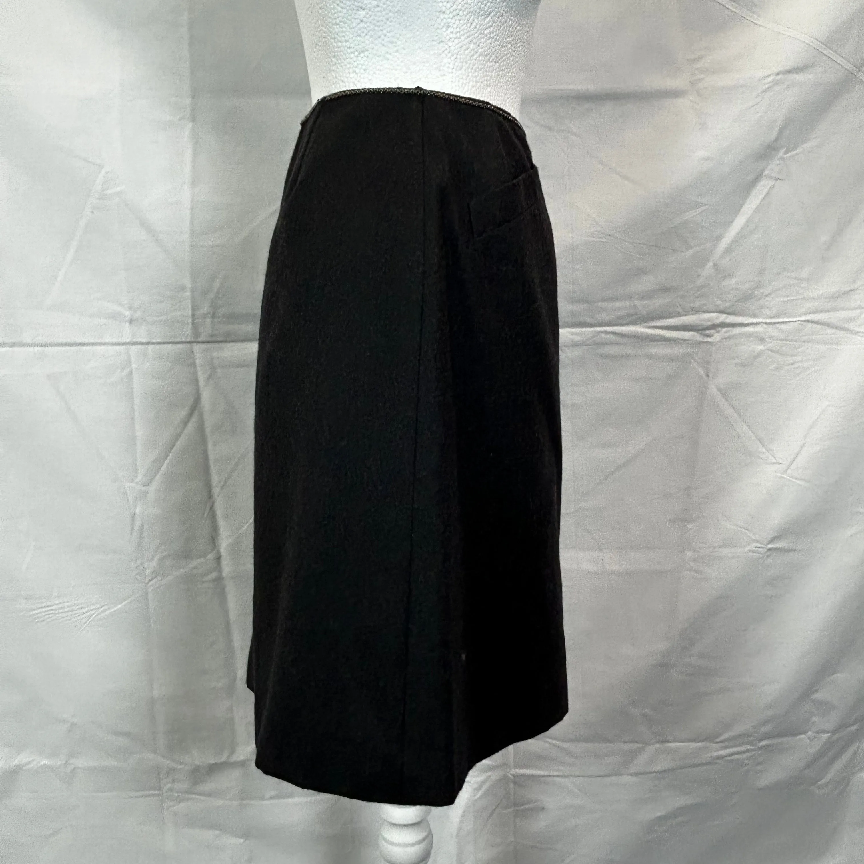 Chanel Charcoal Wool & Cashmere Midi Skirt XS/S