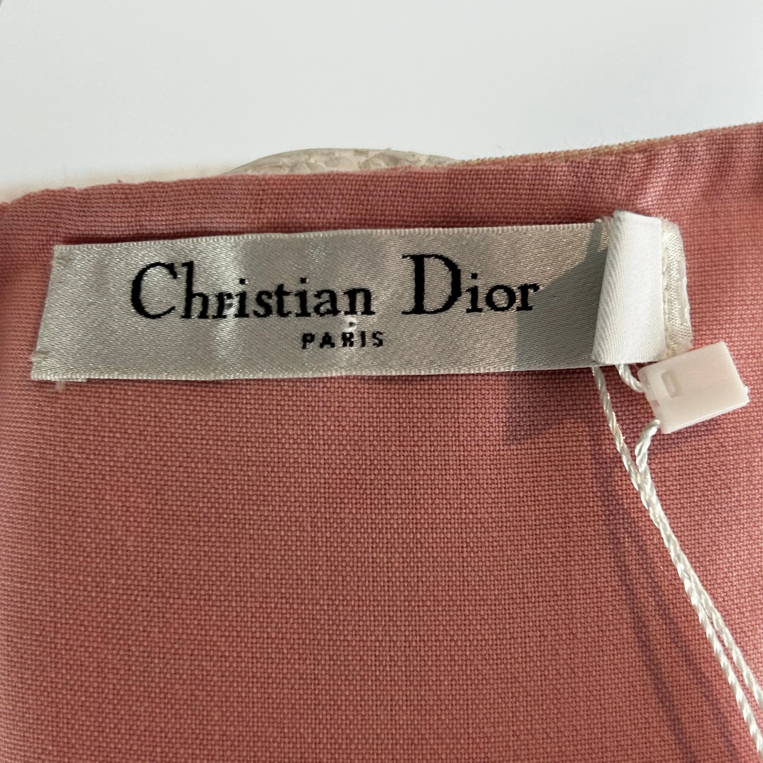 Christian Dior Pink Puppytooth Check Straight Skirt XL