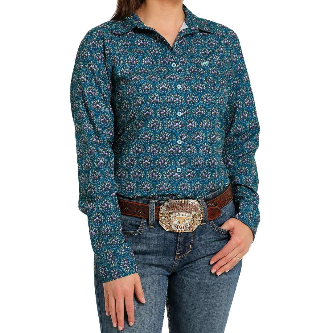 Cinch Women's ArenaFlex Floral Print Button-Down Shirt