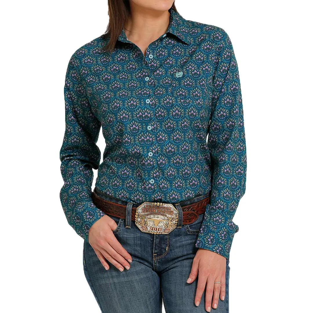 Cinch Women's ArenaFlex Floral Print Button-Down Shirt