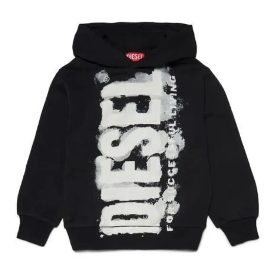 Diesel Sweater Vertical Logo Black