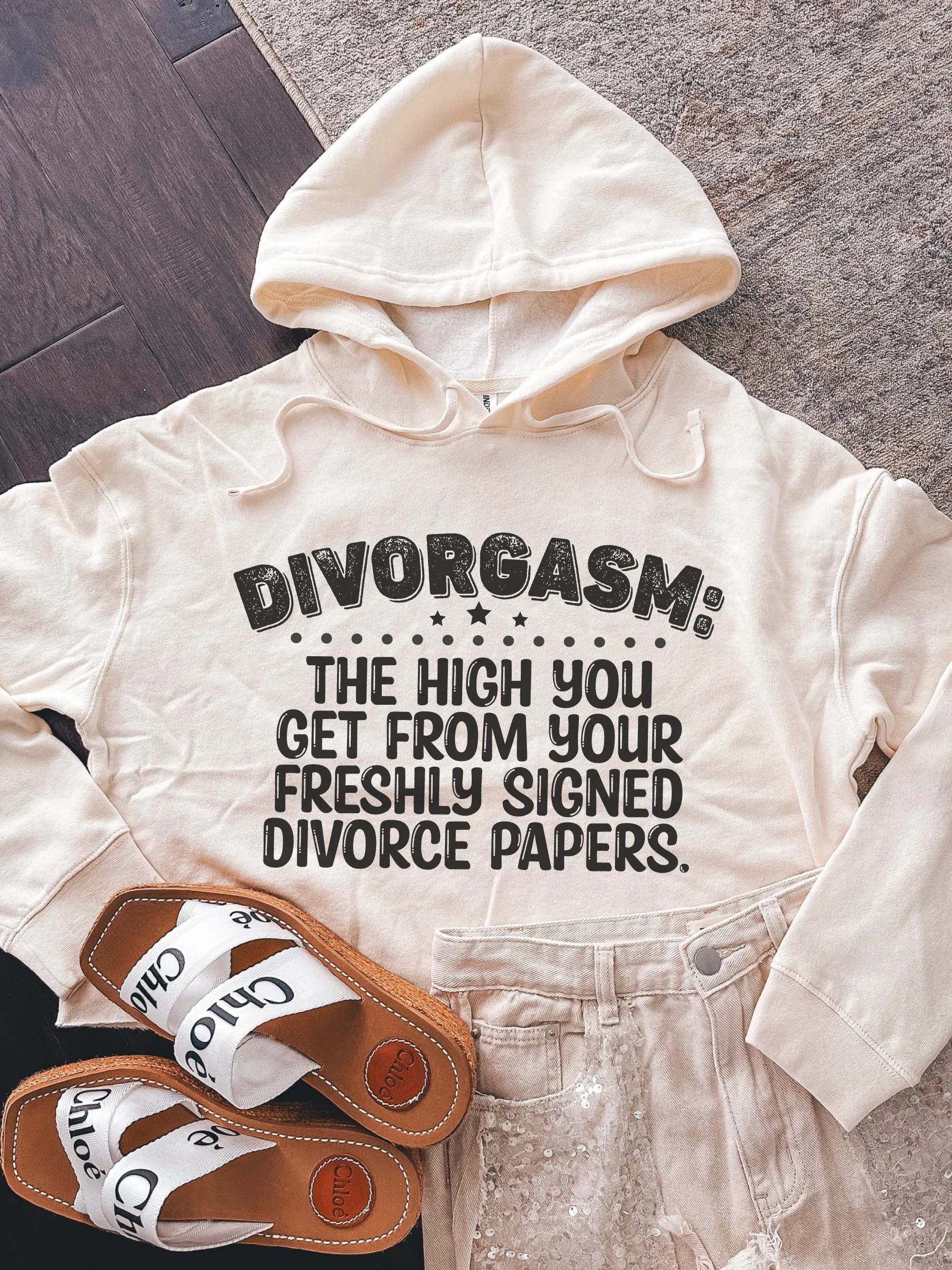 Divorgasm: The High You Get From Your Freshly Signed Divorce Paper Cropped Hoodie