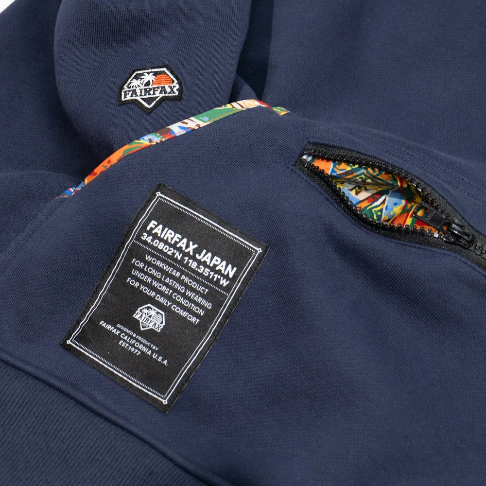 FAIRFAX COOGI PATTERN - DOUBLE HAT WITH LAYER HOODIES-DARK BLUE