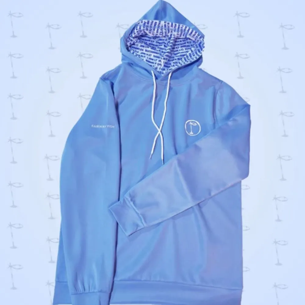 Fairway Fish 100 Verse Golf Hoodie - Ice Blue