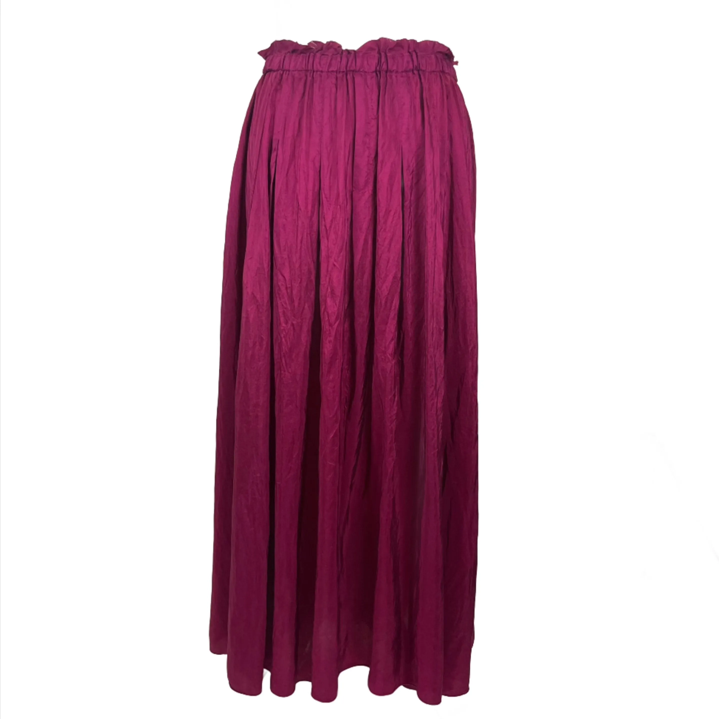 Forte Forte Fuchsia Silk Pull-On Maxi Skirt XS