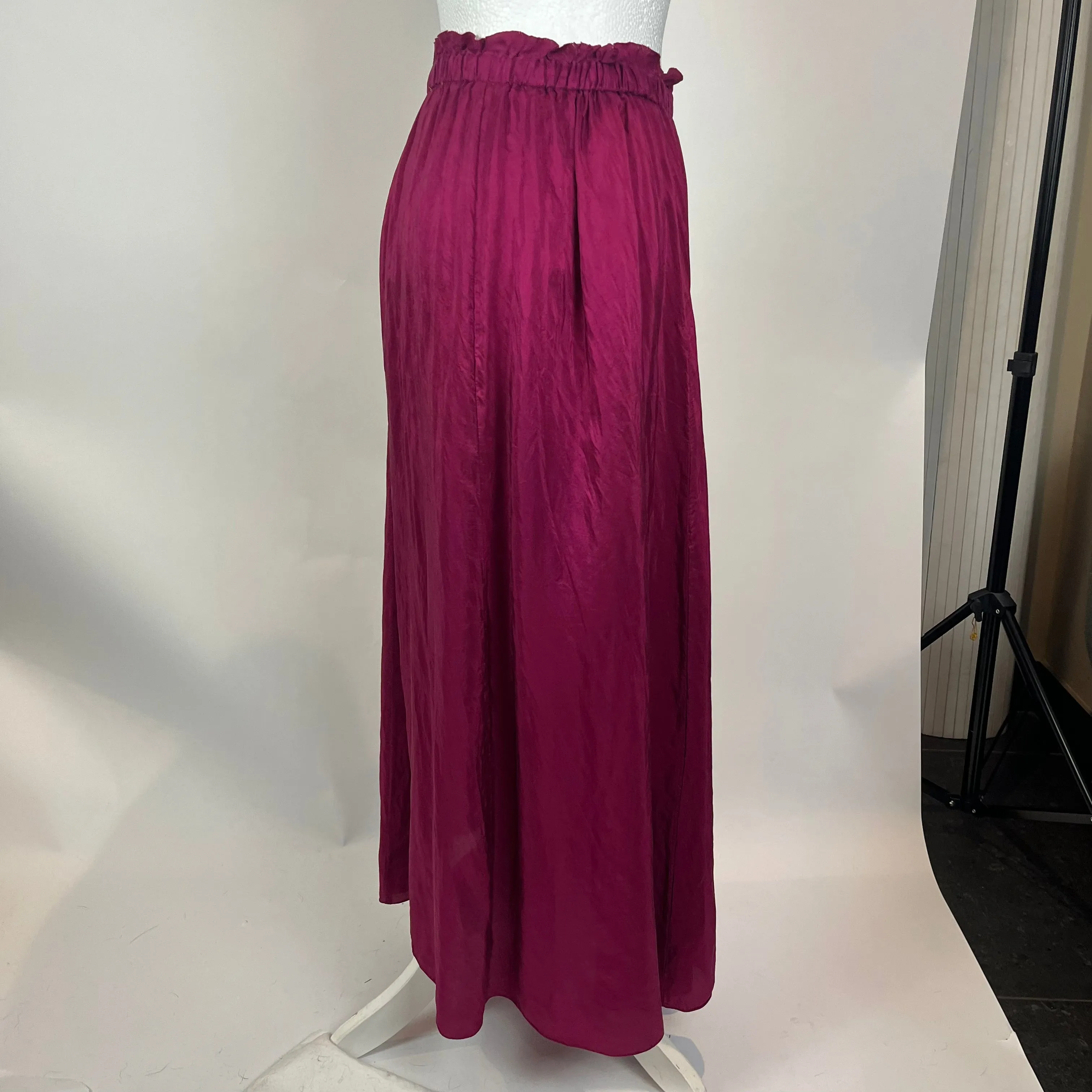 Forte Forte Fuchsia Silk Pull-On Maxi Skirt XS