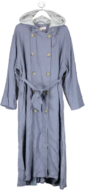 Free People Blue Charlie Trench In Moonlight UK L