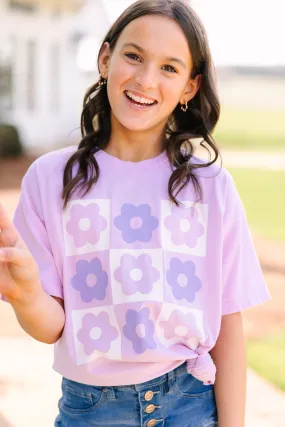 Girls: In The Garden Lilac Purple Graphic Tee