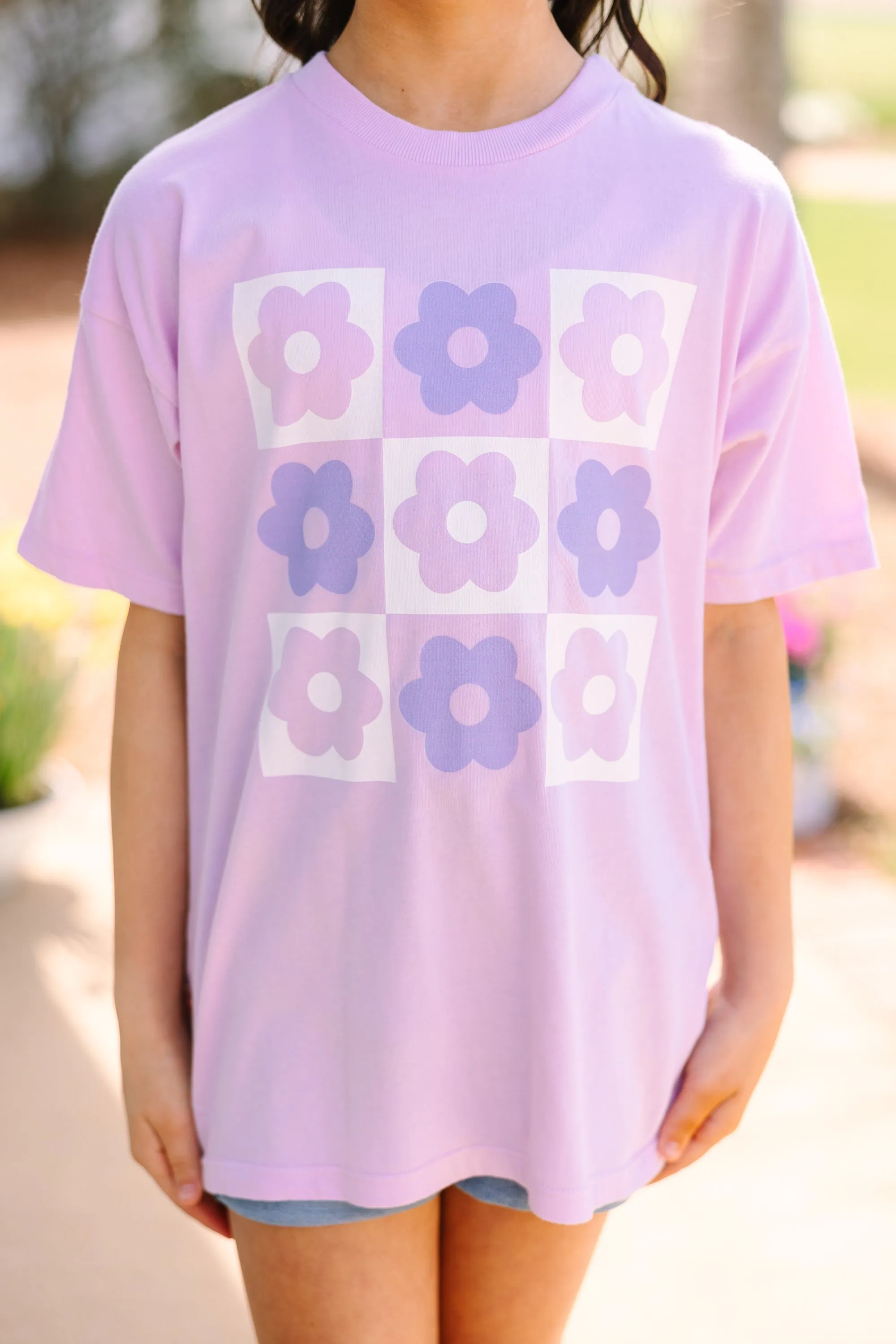 Girls: In The Garden Lilac Purple Graphic Tee