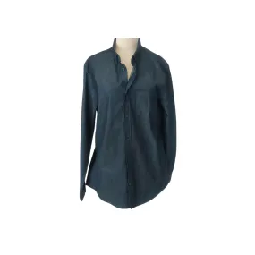 H&M Dark Blue Premium Cotton Long Collared Shirt | Gently Used |