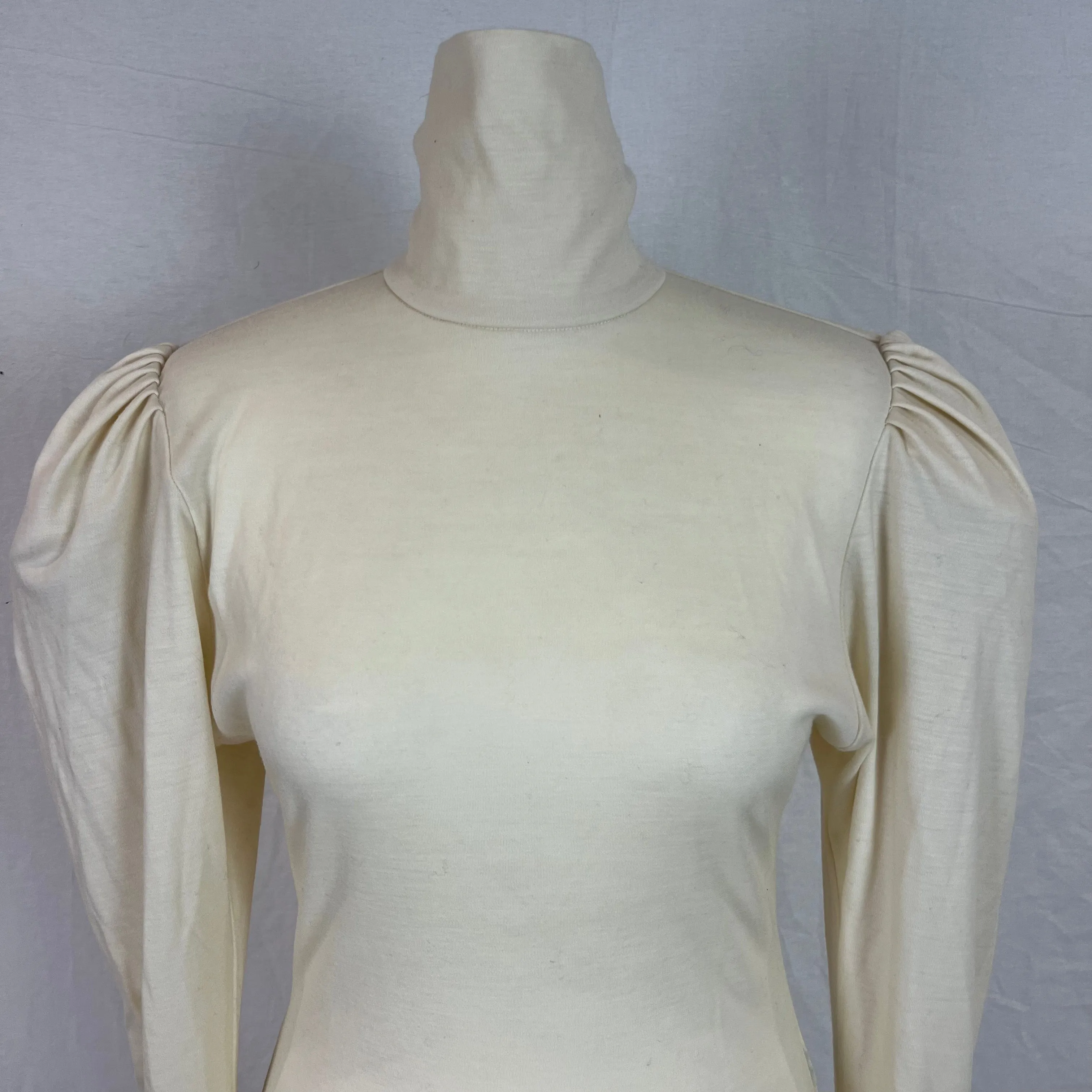 Isabel Marant Cream Wool Puff Shoulder Top XXS