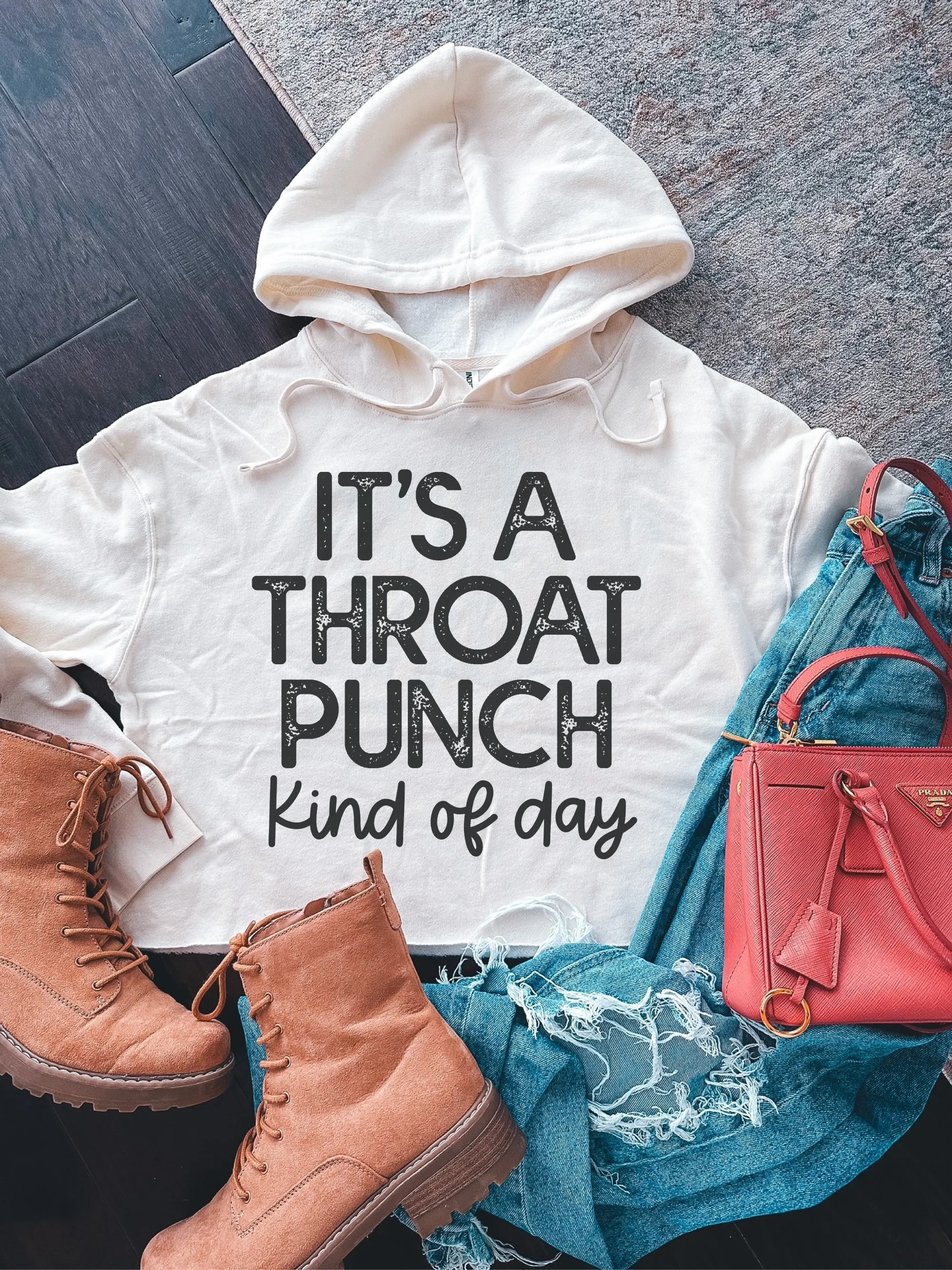 It's A Throat Punch Kind Of Day Cropped Hoodie