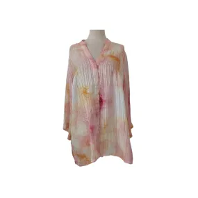 JM Collection Pink Tie-dye Sheer Top | Brand New |