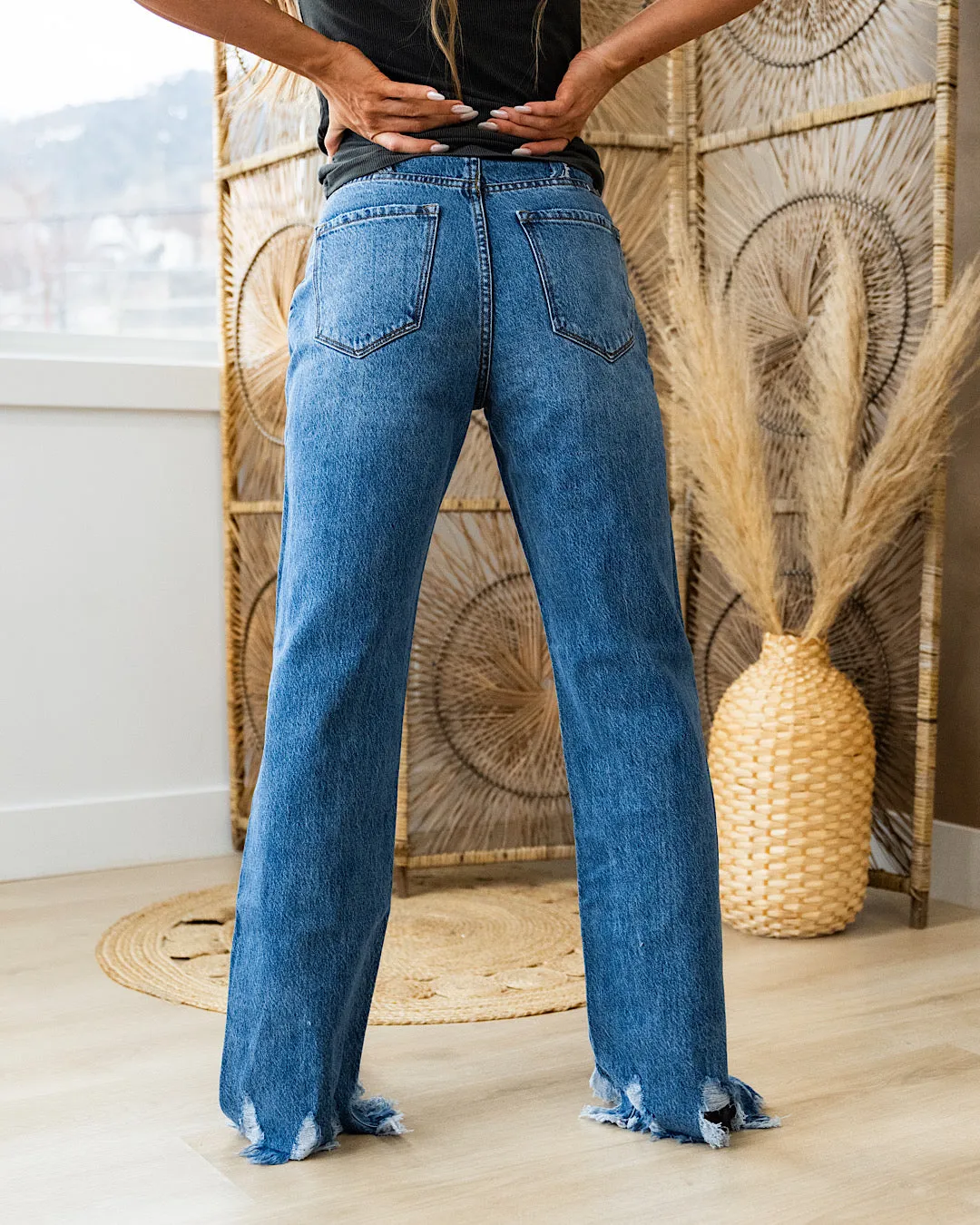 KanCan Selena Rigid Distressed Straight Jeans