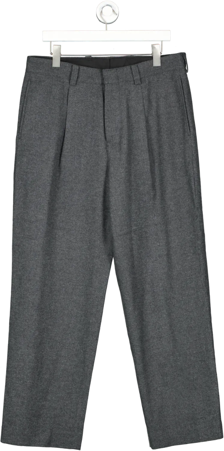 Madewell Grey The Roebling Wool Blend Pleated Trousers W32