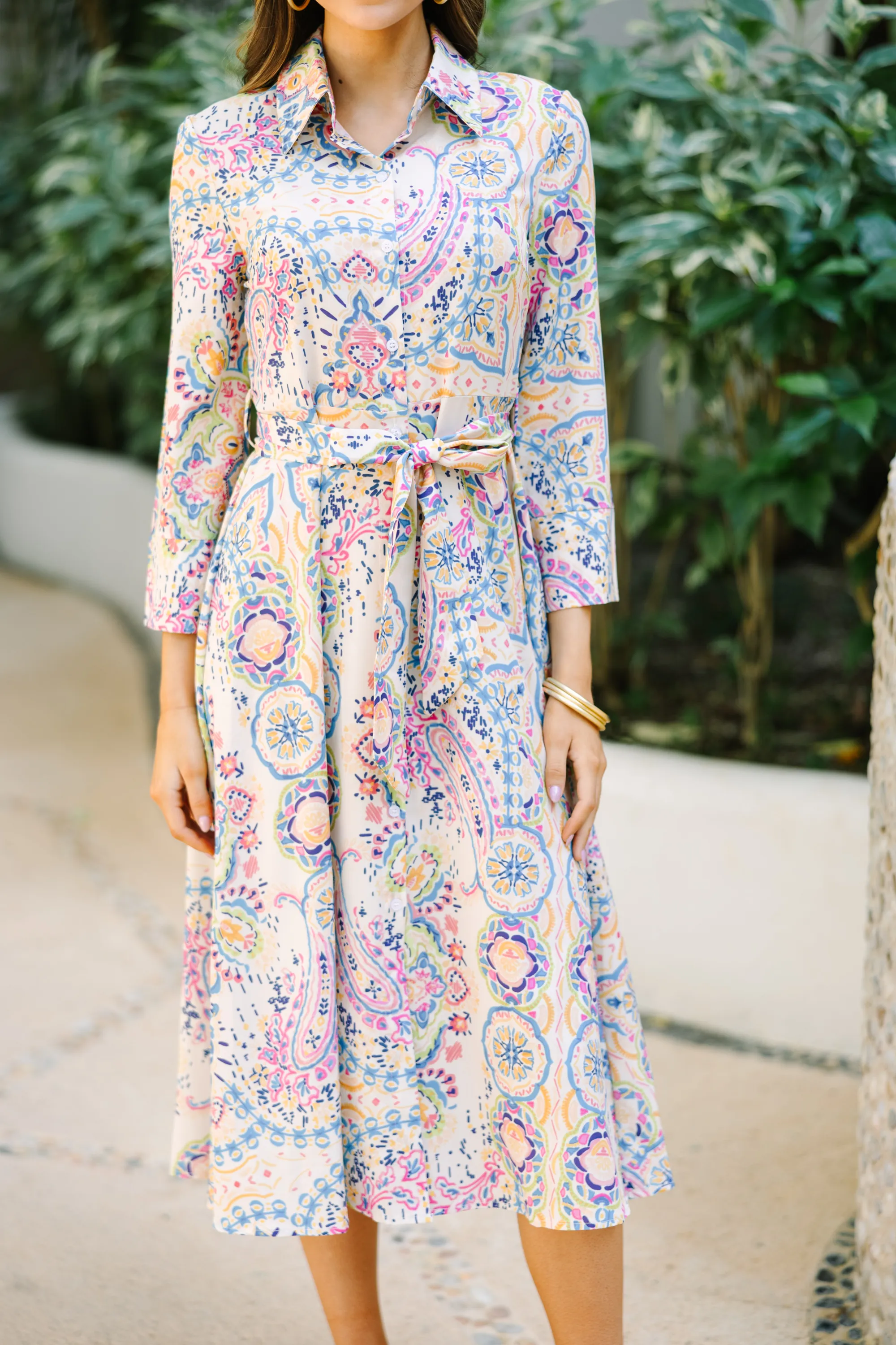 Make Me Feel Joy Multi Color Paisley Midi Dress