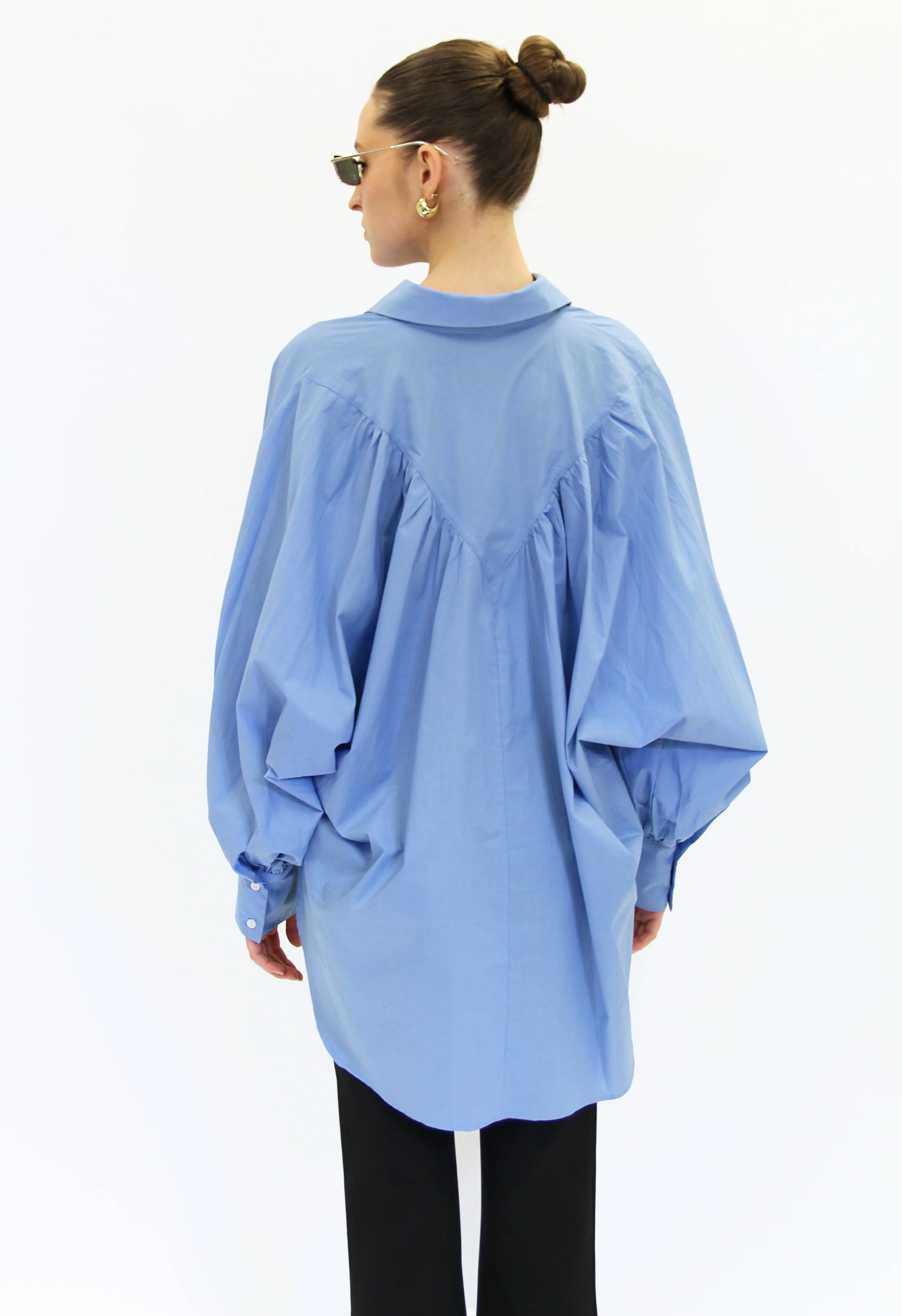 Oversized Button Up in Sky Blue