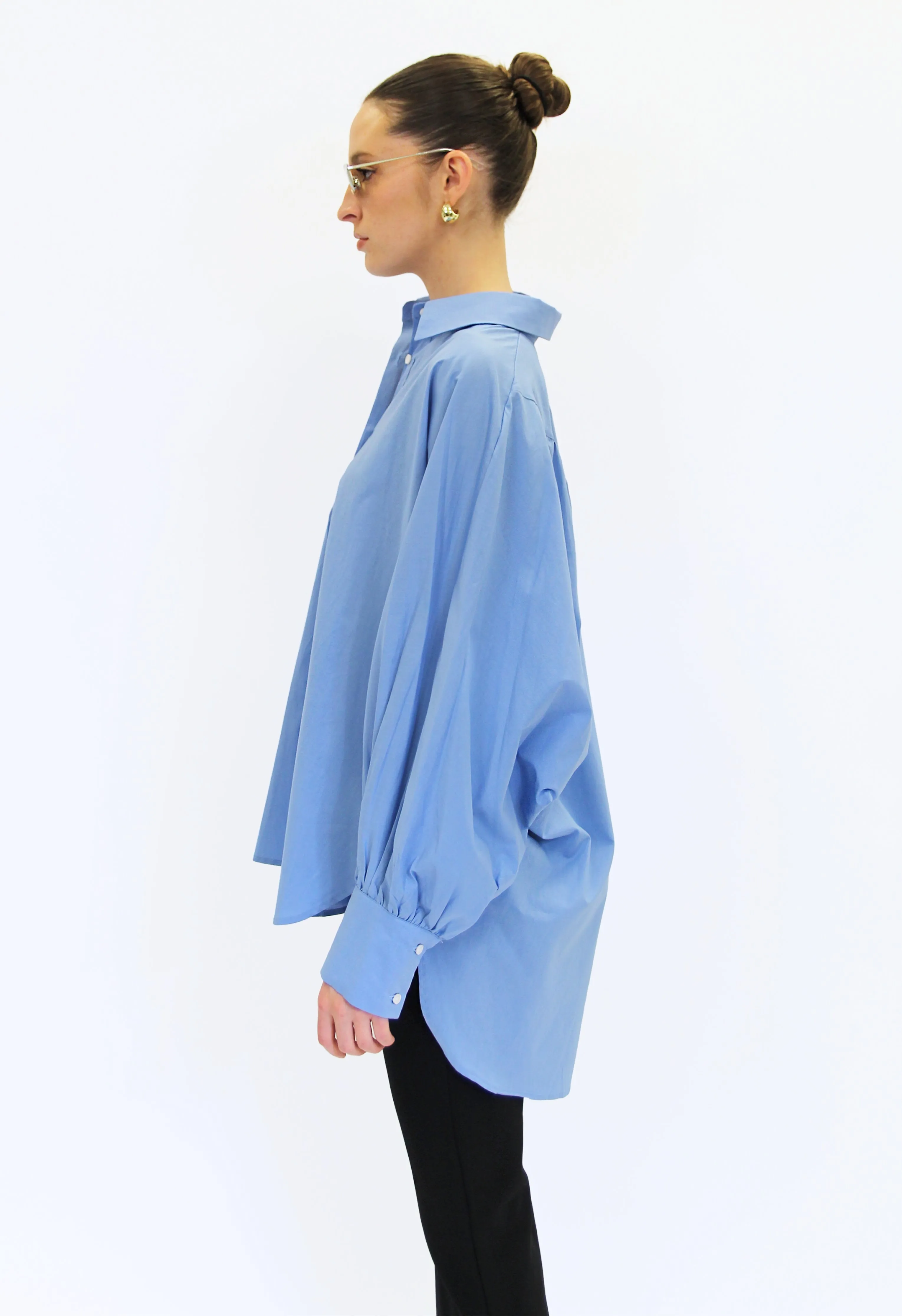 Oversized Button Up in Sky Blue