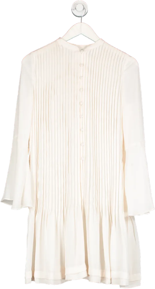 REISS Cream Pleated Tunic Dress UK 8