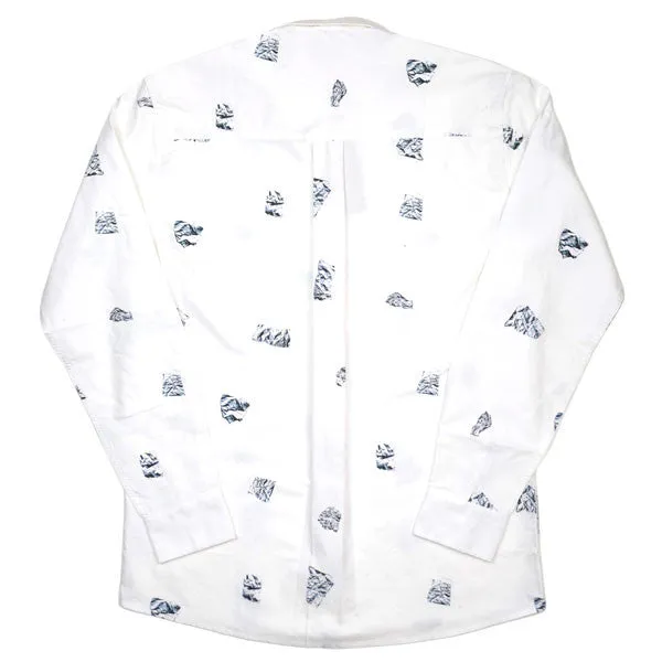 Soulland - Peggs Shirt with Allover Print - White / Silver