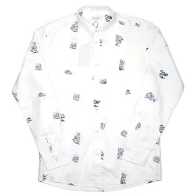 Soulland - Peggs Shirt with Allover Print - White / Silver