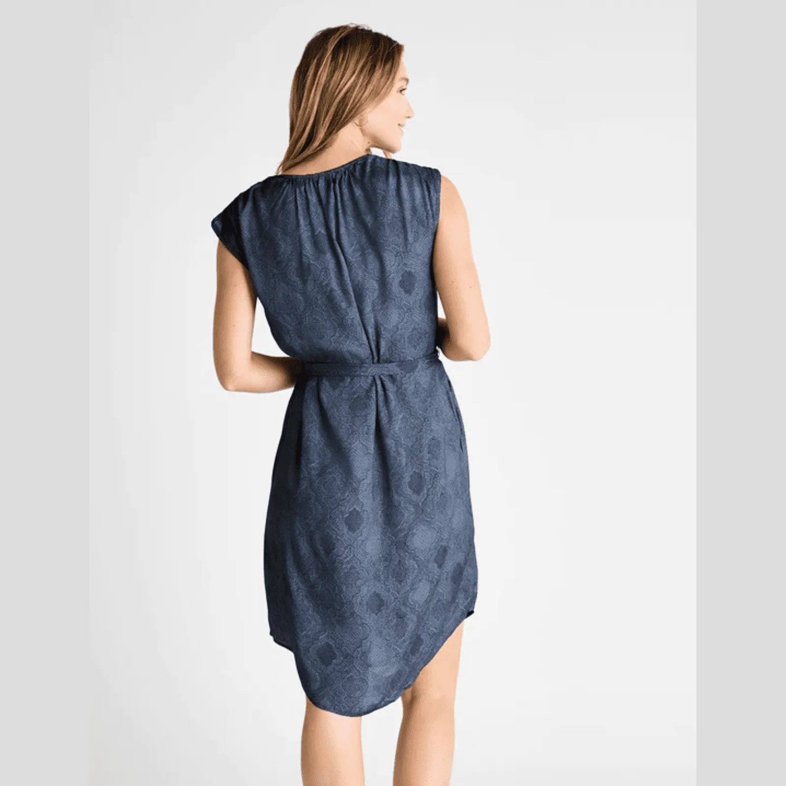 Splendid  Ashley V Neck Dress in Navy Breezeway