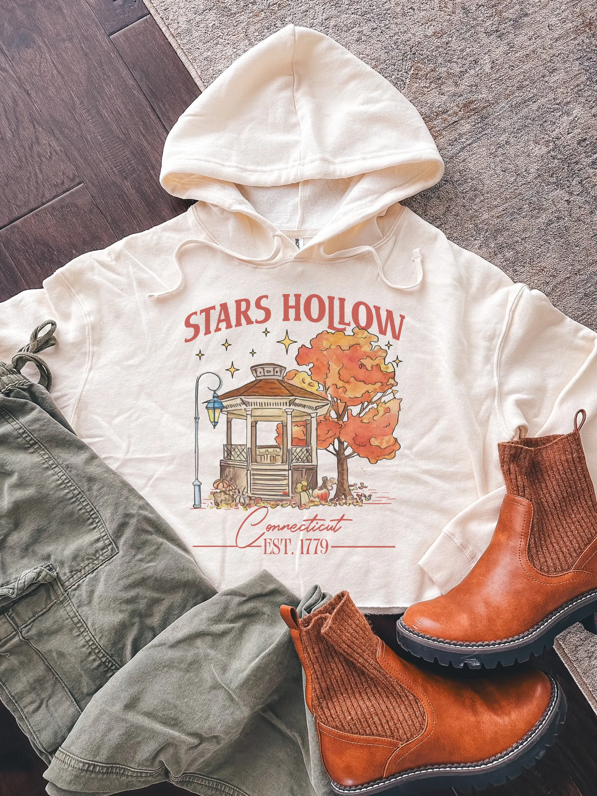 Stars Hollow Connecticut Est. 1779 Cropped Hoodie