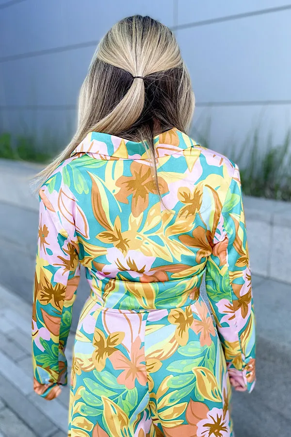 Tropical Vibes Floral Crop Blazer